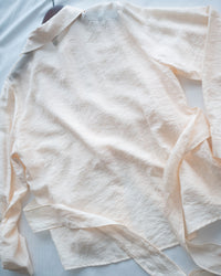 Cross Blouse 三種著法交叉綁帶微光澤長袖襯衫/ TP9245