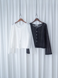 Lace Cardigan 防皺法式幾何通花針織外套或上衣/ CD8158