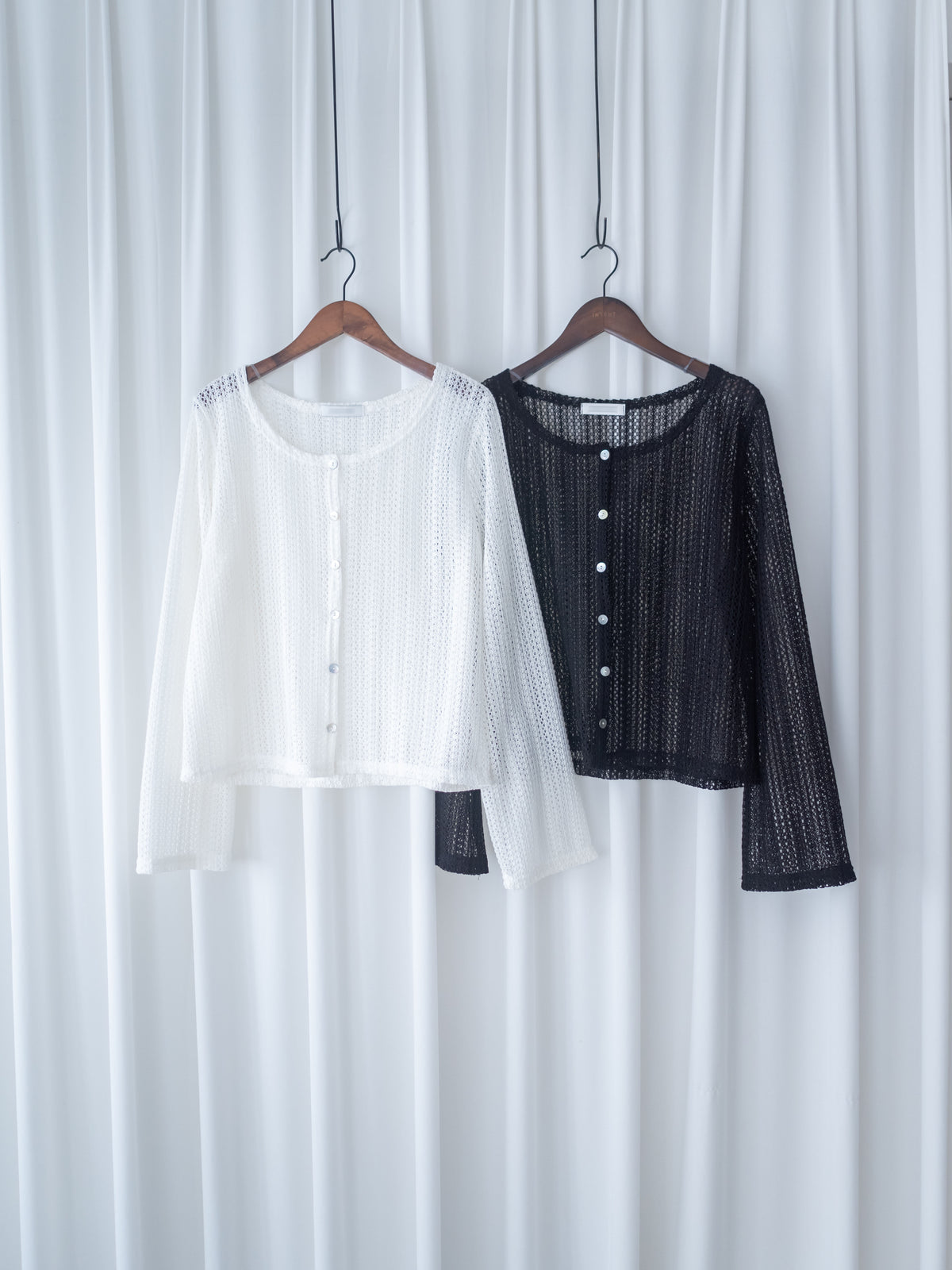 Lace Cardigan 防皺法式幾何通花針織外套或上衣/ CD8158