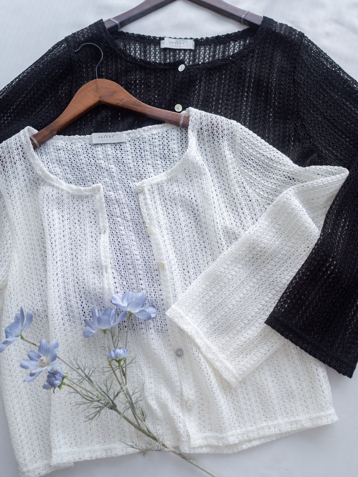 Lace Cardigan 防皺法式幾何通花針織外套或上衣/ CD8158