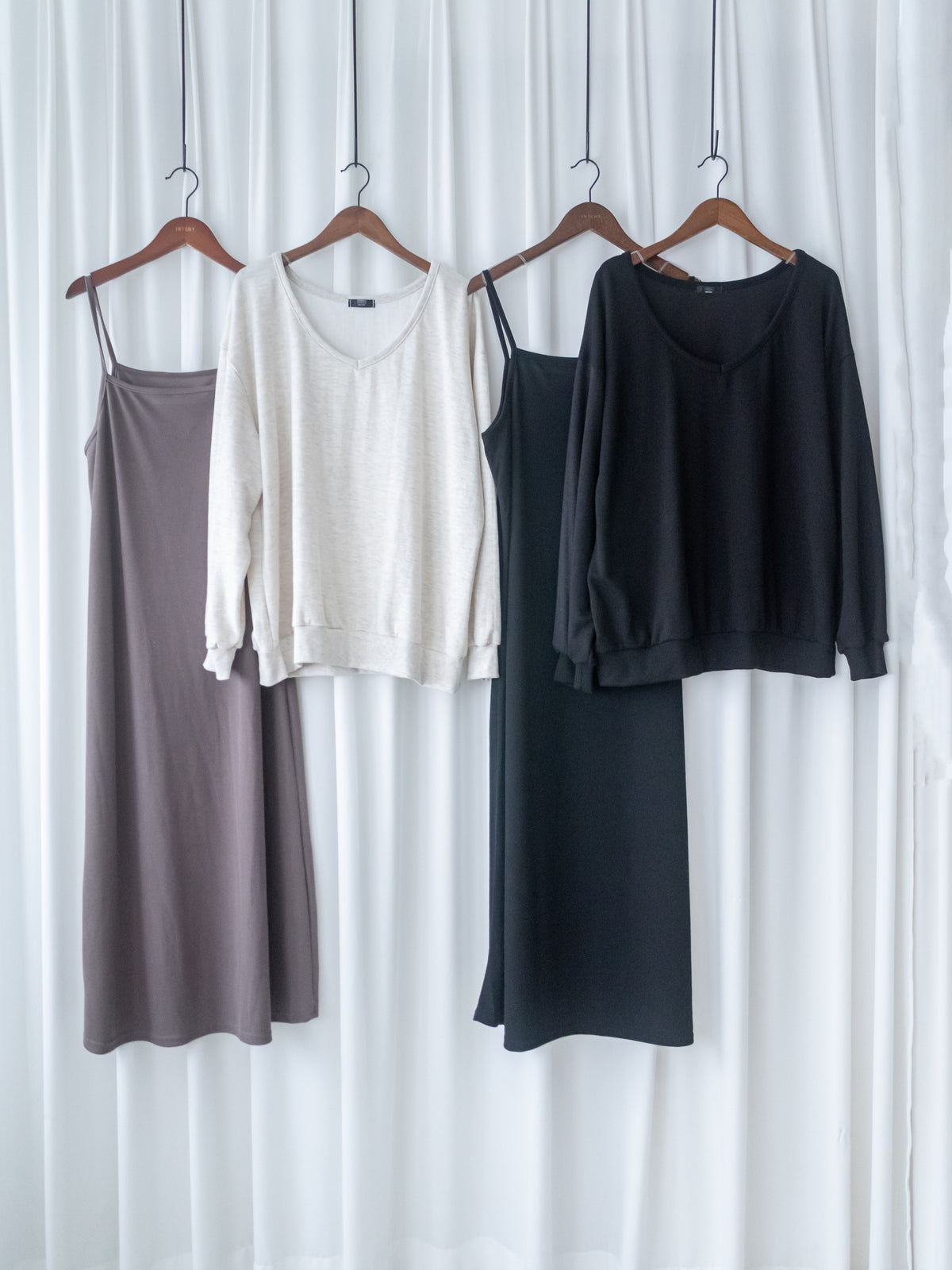 Pullover Dress Set 衛衣彈性吊帶長裙慵懶套裝/ SE8126