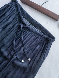 Denim Quiet Lux Skirt 低調質感直身亮絲金屬扣長裙/ SK8957
