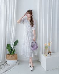 【現貨限量回歸 】Starry Floral Dress 流星小花彈性修身防皺連身裙/ DS1106