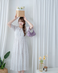 【現貨限量回歸 】Starry Floral Dress 流星小花彈性修身防皺連身裙/ DS1106