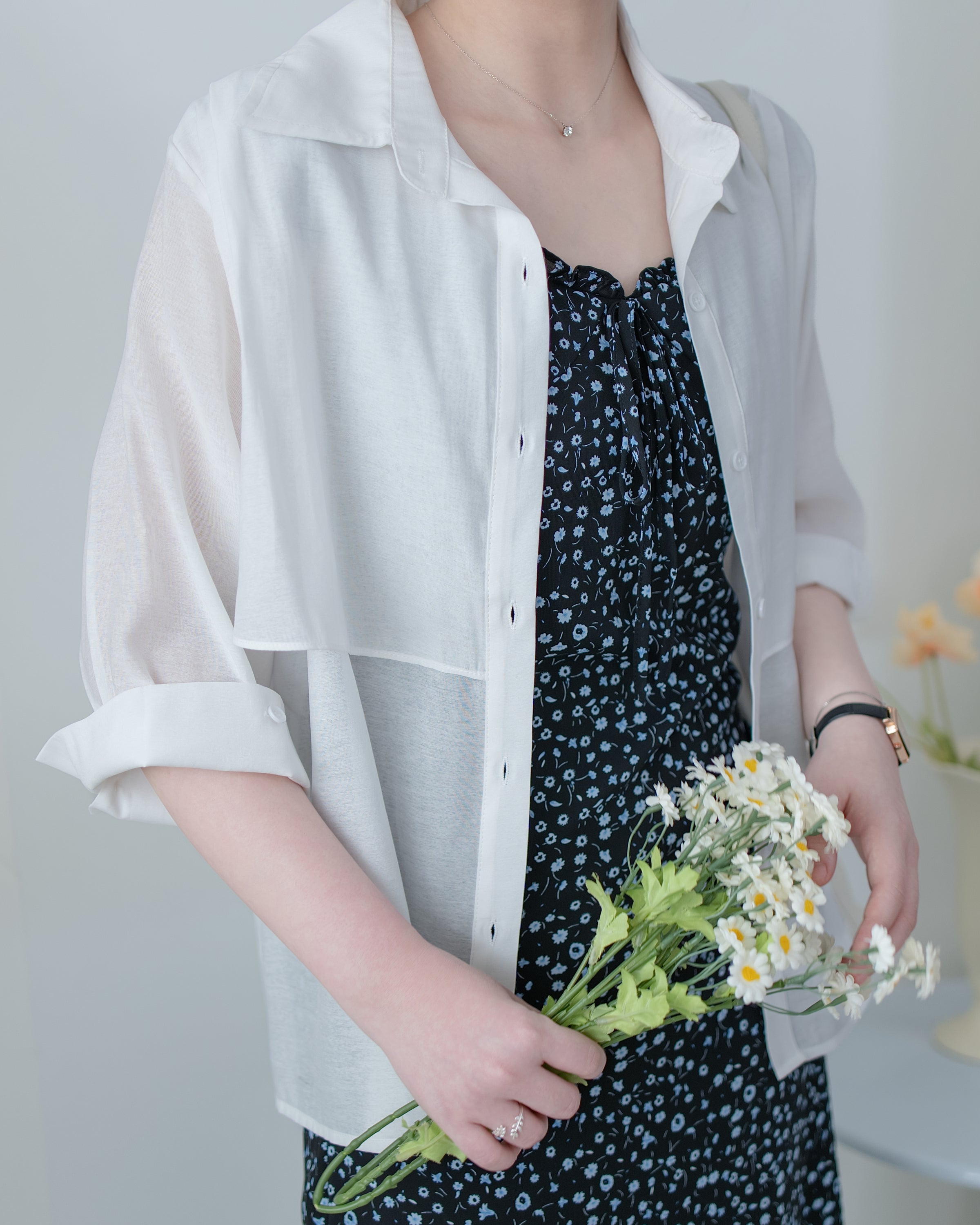 Trench Blouse 風衣感雙層修腰襯衫外套/ BU9141