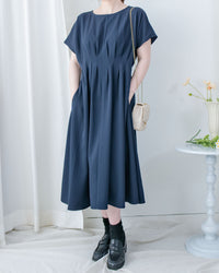 [intent label/intent製]  Alice Dress 隨性氣質防皺顯瘦後橡筋連身裙/ DSA8002 (pre-order)