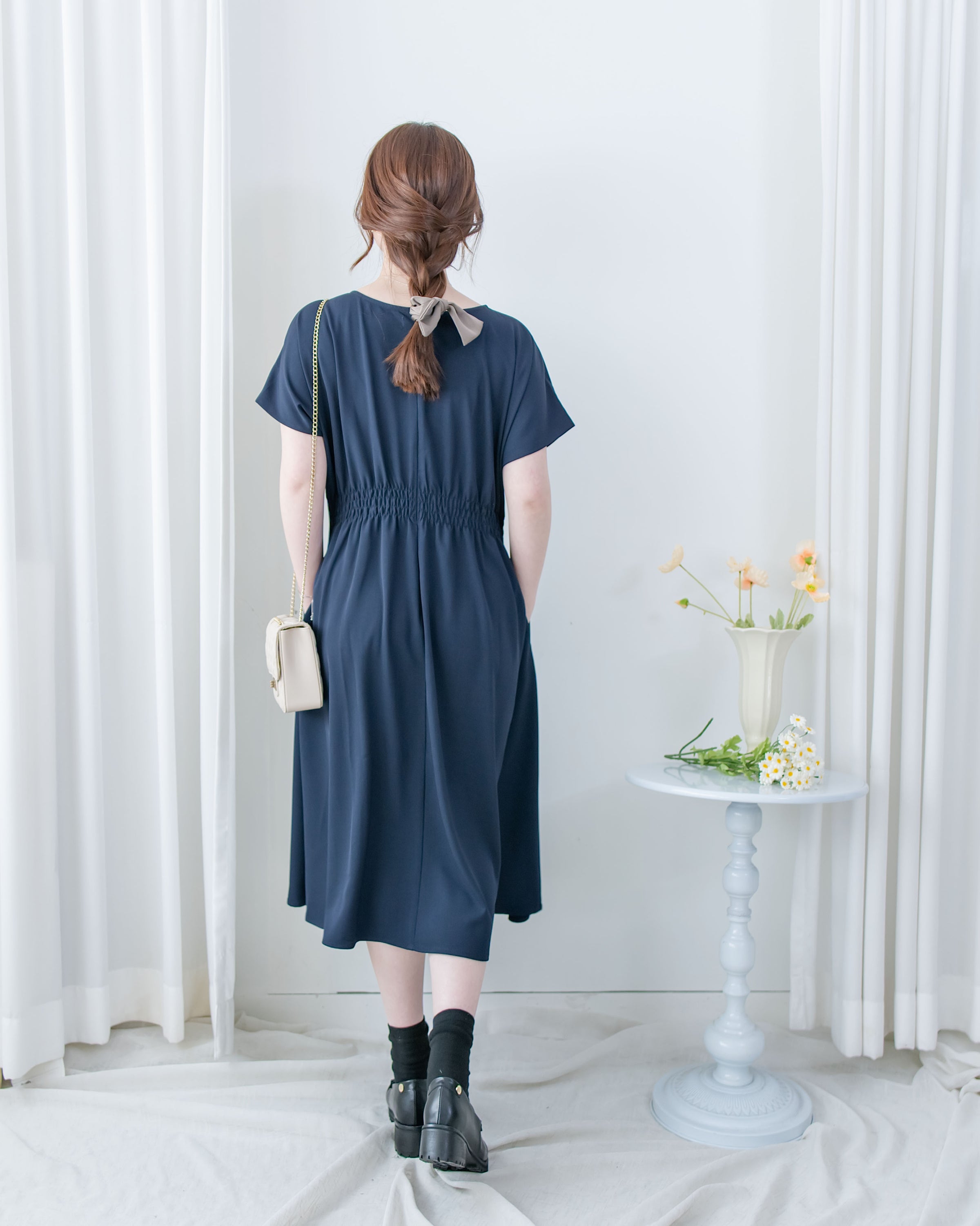 [intent label/intent製]  Alice Dress 隨性氣質防皺顯瘦後橡筋連身裙/ DSA8002 (pre-order)