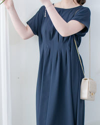 [intent label/intent製]  Alice Dress 隨性氣質防皺顯瘦後橡筋連身裙/ DSA8002 (pre-order)