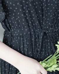 Shadow Floral Dress 輕盈影子細花束腰細褶連身裙/ DS1121 (pre-order tea-rose)