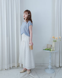 Embroidery Skirt 交叉打結棉質通花傘形半裙/ SK8941