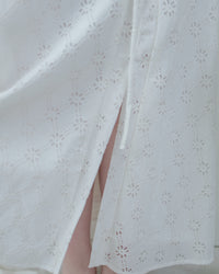 Embroidery Skirt 交叉打結棉質通花傘形半裙/ SK8941