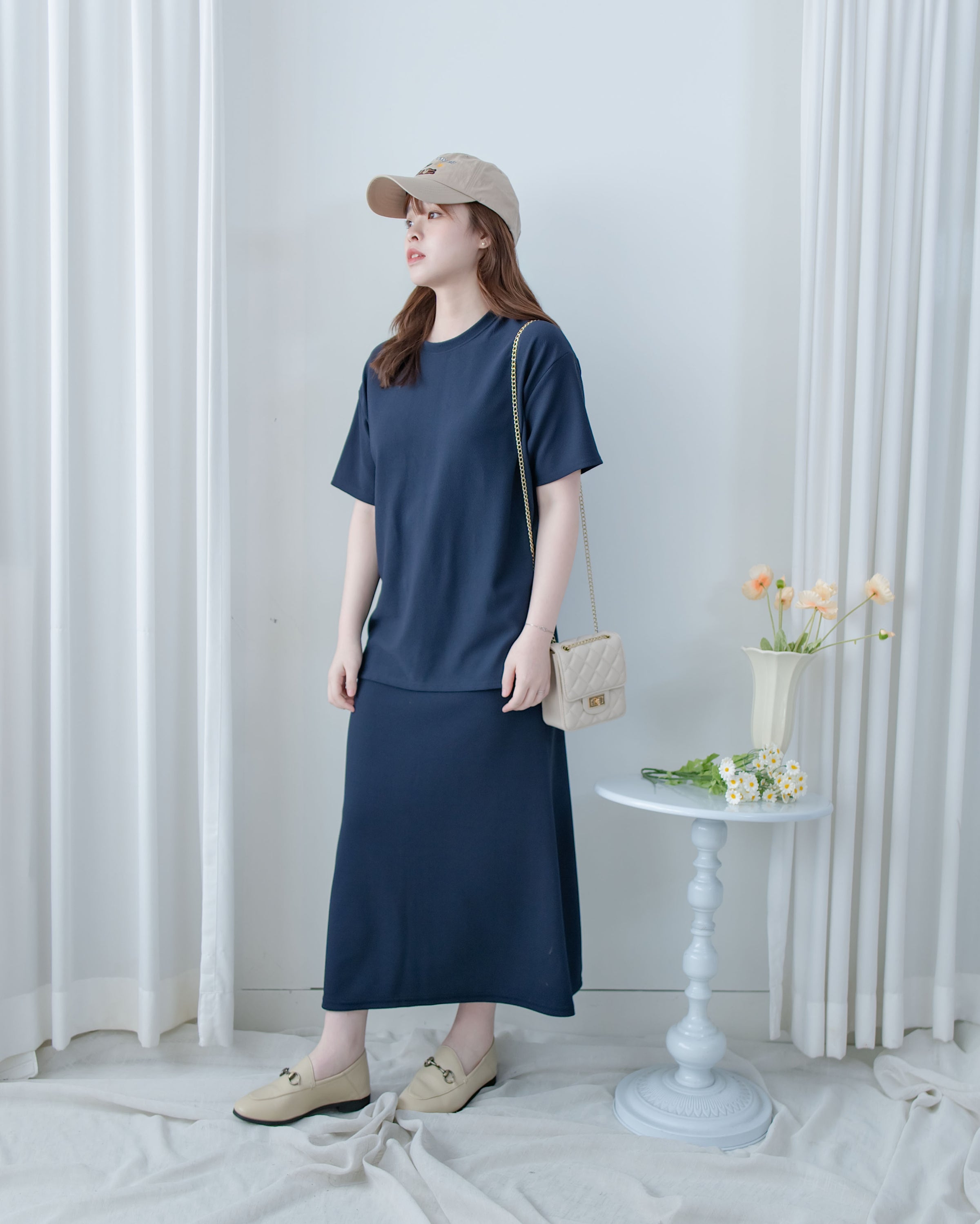 ［Mother's day Offer  ☀︎] Alice Set 彈性質感後開叉兩件套/ SE8112