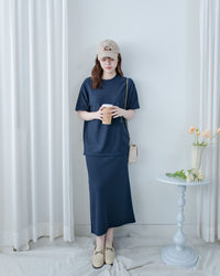 ［Mother's day Offer  ☀︎] Alice Set 彈性質感後開叉兩件套/ SE8112