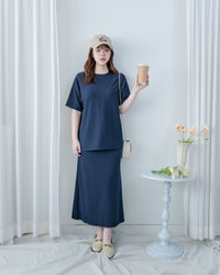 ［Mother's day Offer  ☀︎] Alice Set 彈性質感後開叉兩件套/ SE8112