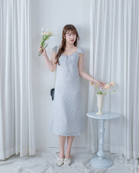 Falling petals Dress 花瓣印花後橡筋兩穿荷葉連身裙/ DS1124 (black sold out)