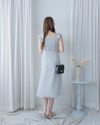Falling petals Dress 花瓣印花後橡筋兩穿荷葉連身裙/ DS1124 (black sold out)