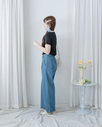 Wavy Edge Blouse 精緻暗紋波浪邊線彈性上衣/ TP9229