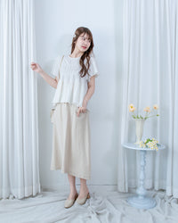 [intent label/intent製] Sophie Cotton Blouse 彈性防皺內橡筋顯瘦圓領上衣/ TPA8001