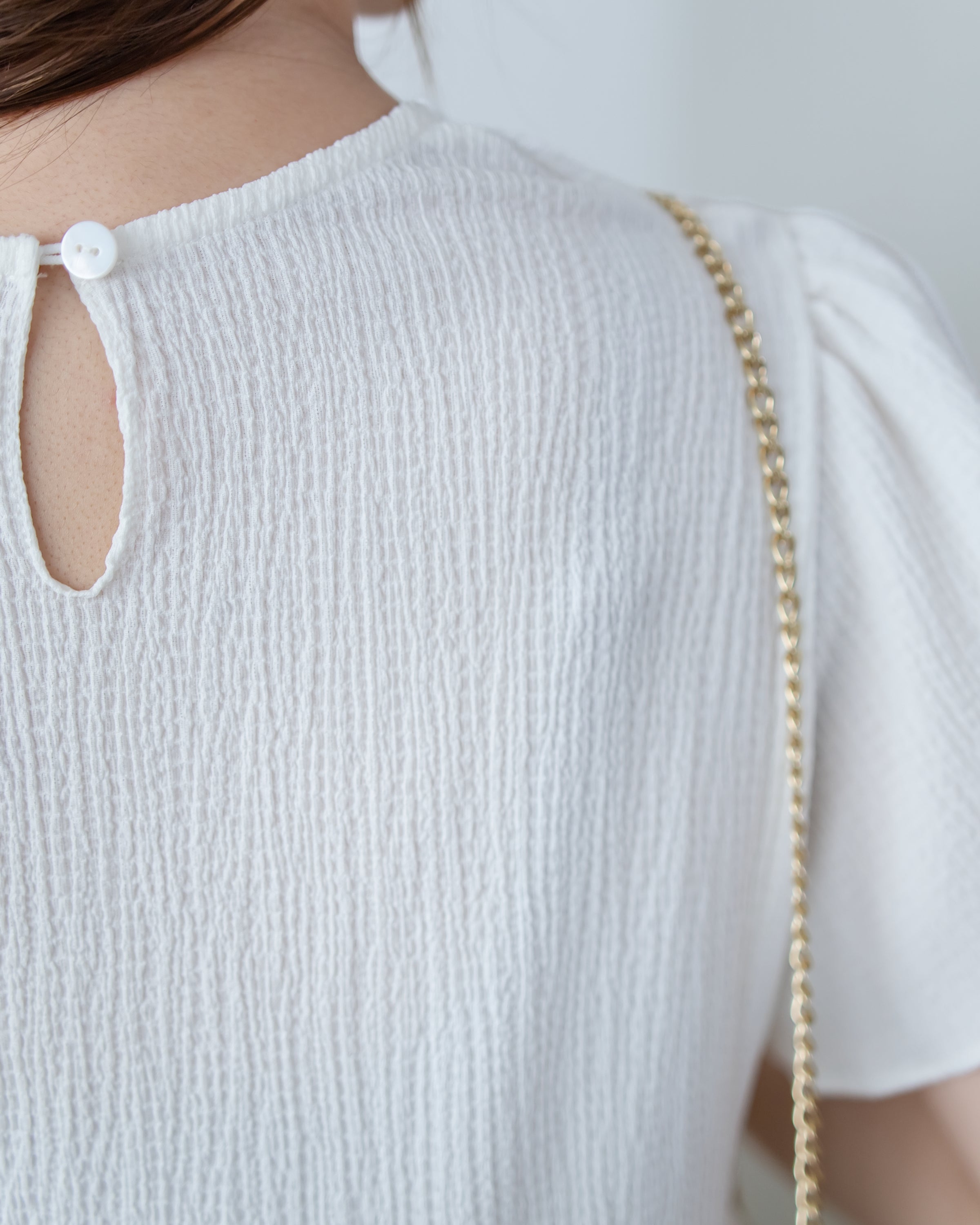[intent label/intent製] Sophie Cotton Blouse 彈性防皺內橡筋顯瘦圓領上衣/ TPA8001