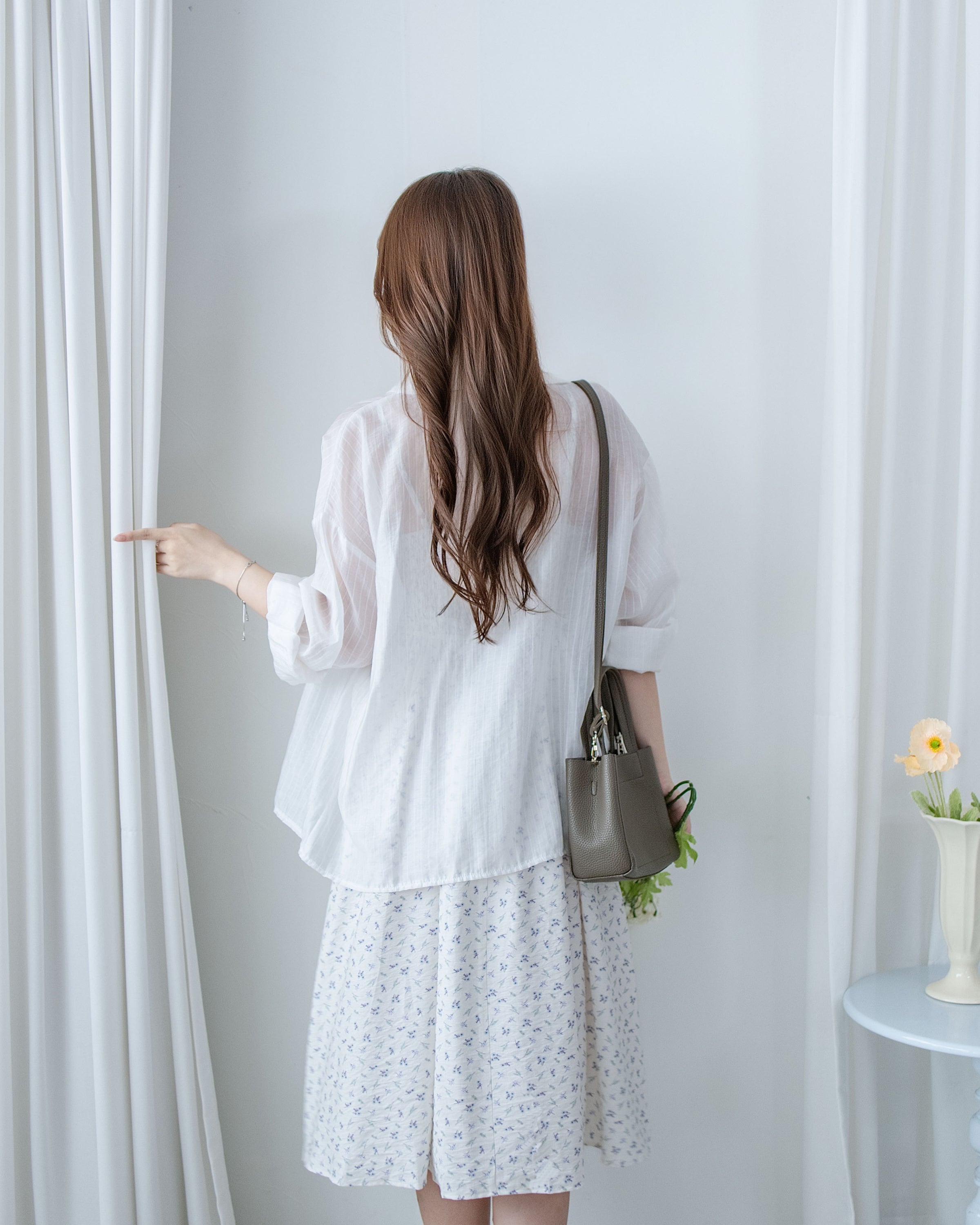 [intent label/intent製]  Waterfloral  Dress 輕盈防皺後彈性橡筋水彩印花連身裙(肩帶可調) / DSA8001