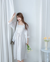 [intent label/intent製]  Waterfloral  Dress 輕盈防皺後彈性橡筋水彩印花連身裙(肩帶可調) / DSA8001