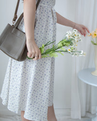 [intent label/intent製]  Waterfloral  Dress 輕盈防皺後彈性橡筋水彩印花連身裙(肩帶可調) / DSA8001