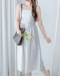 [intent label/intent製]  Waterfloral  Dress 輕盈防皺後彈性橡筋水彩印花連身裙(肩帶可調) / DSA8001
