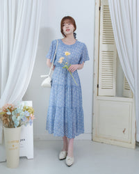 Daisy Dress 琉璃光感精緻印花修腰連衣裙/ DS1122 (Pre-order 5月28截單)