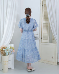 Daisy Dress 琉璃光感精緻印花修腰連衣裙/ DS1122 (Pre-order 5月28截單)