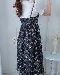 [intent label/intent製]  Waterfloral  Dress 輕盈防皺後彈性橡筋水彩印花連身裙(肩帶可調) / DSA8001