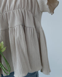 [intent label/intent製] Sophie Cotton Blouse 彈性防皺內橡筋顯瘦圓領上衣/ TPA8001