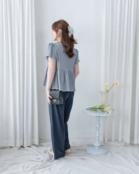 [intent label/intent製] Sophie Cotton Blouse 彈性防皺內橡筋顯瘦圓領上衣/ TPA8001