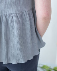 [intent label/intent製] Sophie Cotton Blouse 彈性防皺內橡筋顯瘦圓領上衣/ TPA8001