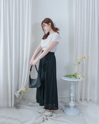Embroidery Skirt 交叉打結棉質通花傘形半裙/ SK8941