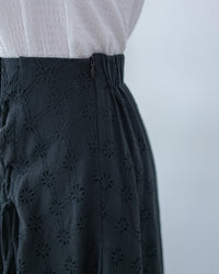 Embroidery Skirt 交叉打結棉質通花傘形半裙/ SK8941