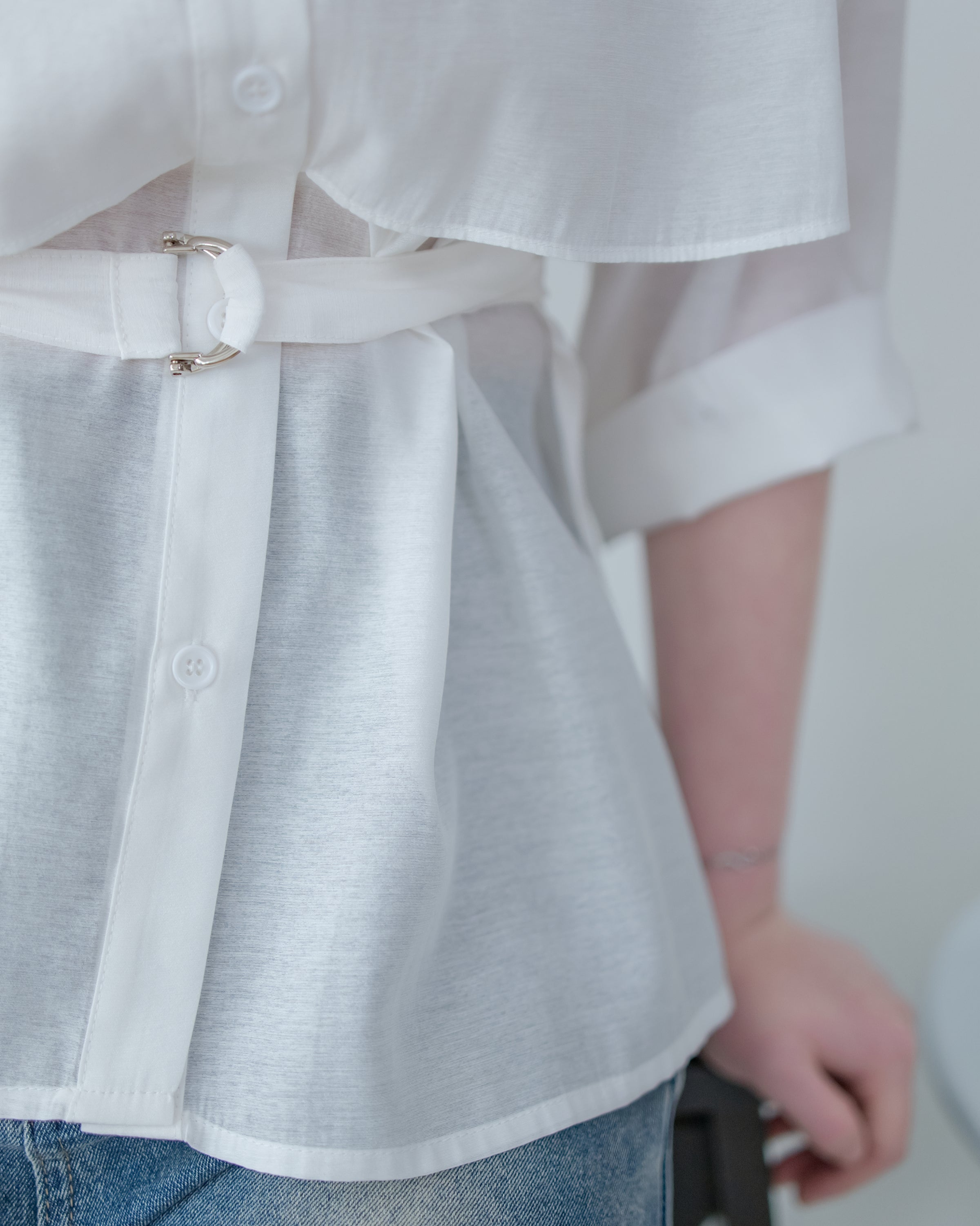 Trench Blouse 風衣感雙層修腰襯衫外套/ BU9141