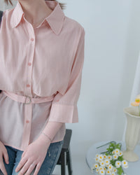Trench Blouse 風衣感雙層修腰襯衫外套/ BU9141