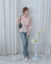 Trench Blouse 風衣感雙層修腰襯衫外套/ BU9141