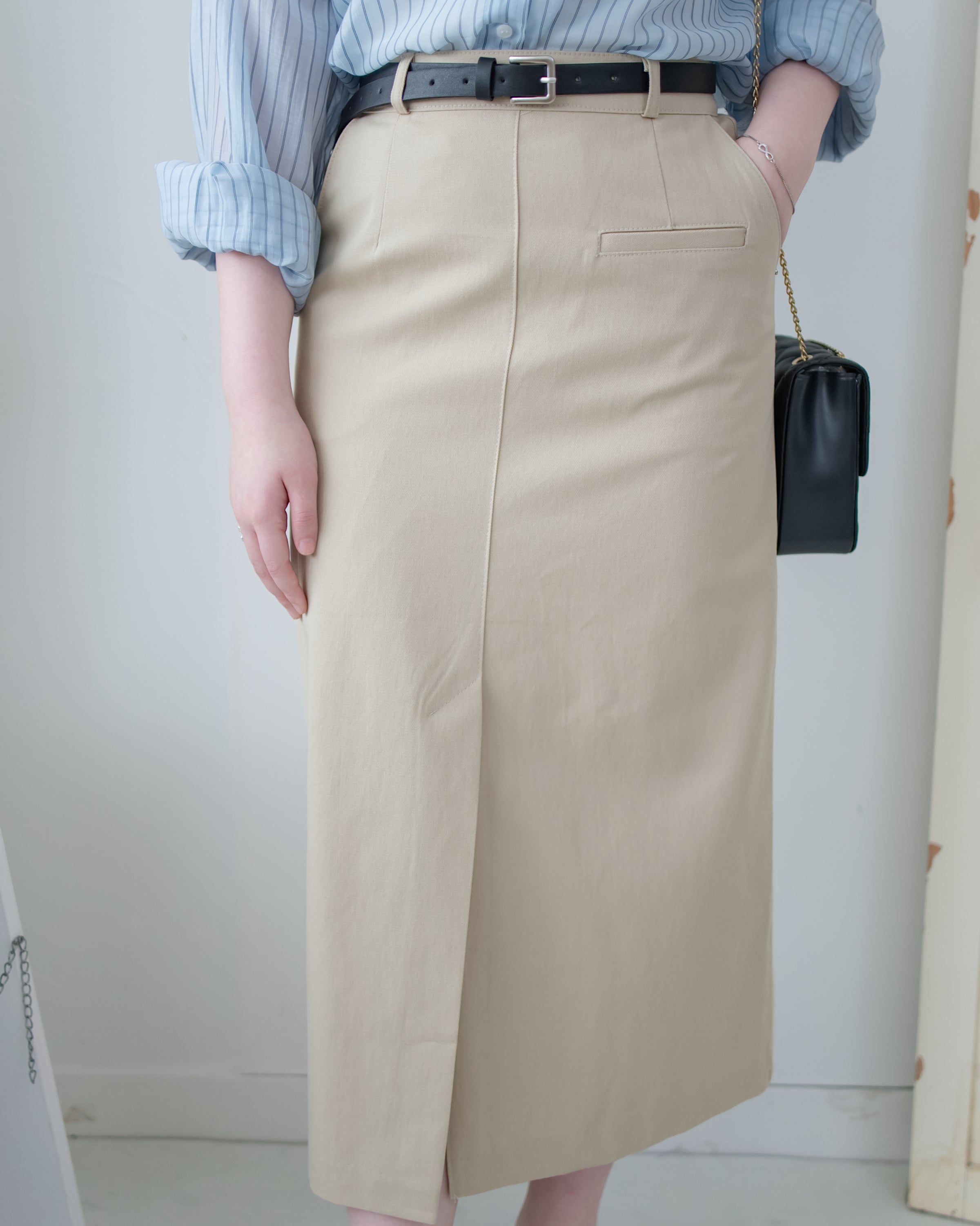 Urban Belt Skirt 俐落修身H型腰帶裝飾半裙/ SK8942