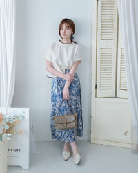 Classic Mono Blouse 經典黑白微立領弧形衣尾修身上衣/ TP9222 （pre-order 5月28截單)
