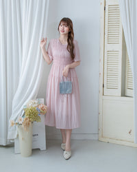 Secret Check Dress 暗格紋雪紡顯瘦修身連衣裙 / DS1127 (Pre-order 5月28截單)