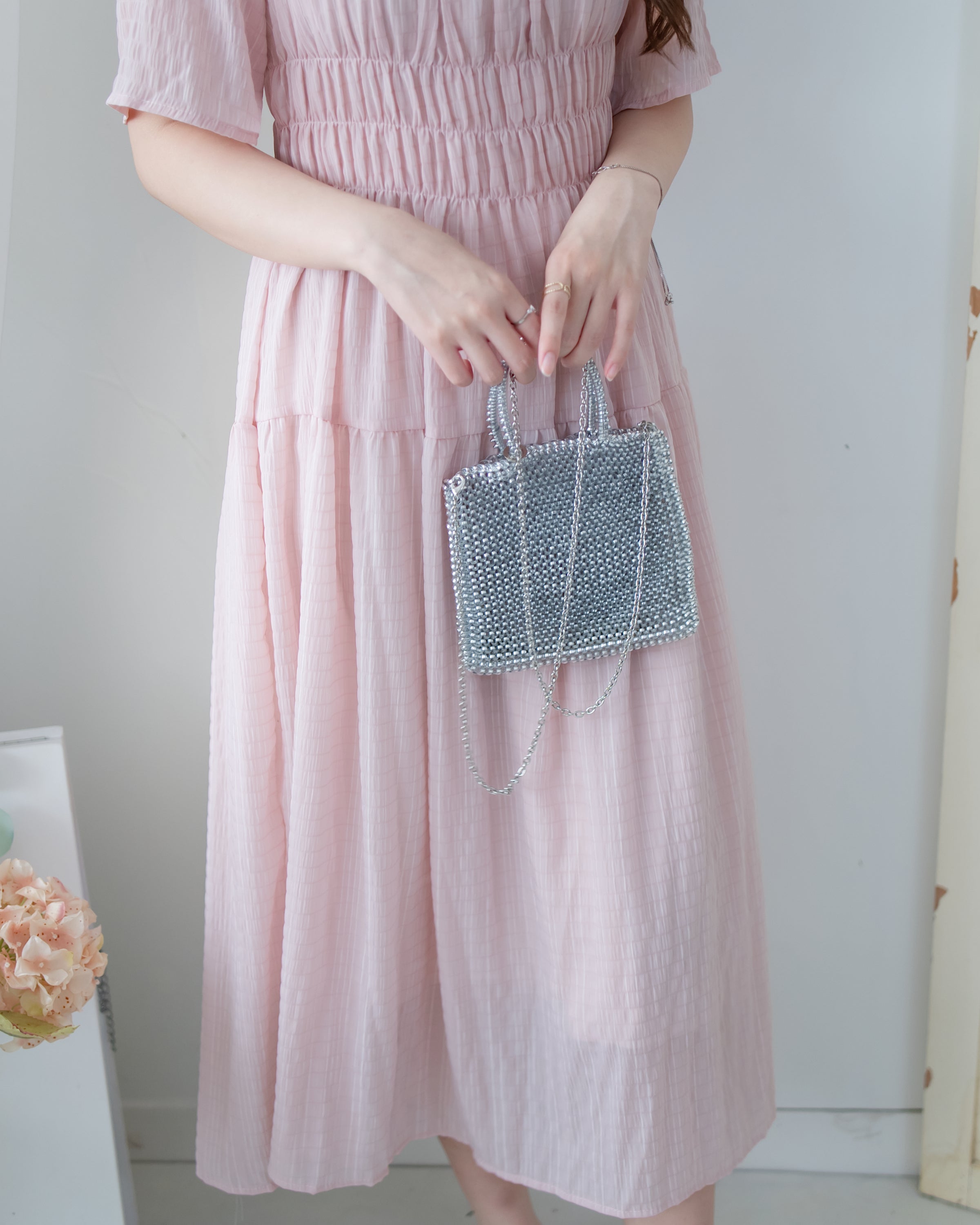 Secret Check Dress 暗格紋雪紡顯瘦修身連衣裙 / DS1127 (Pre-order 5月28截單)