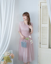 Secret Check Dress 暗格紋雪紡顯瘦修身連衣裙 / DS1127 (Pre-order 5月28截單)