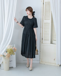 Secret Check Dress 暗格紋雪紡顯瘦修身連衣裙 / DS1127 (Pre-order 5月28截單)