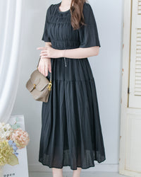 Secret Check Dress 暗格紋雪紡顯瘦修身連衣裙 / DS1127 (Pre-order 5月28截單)