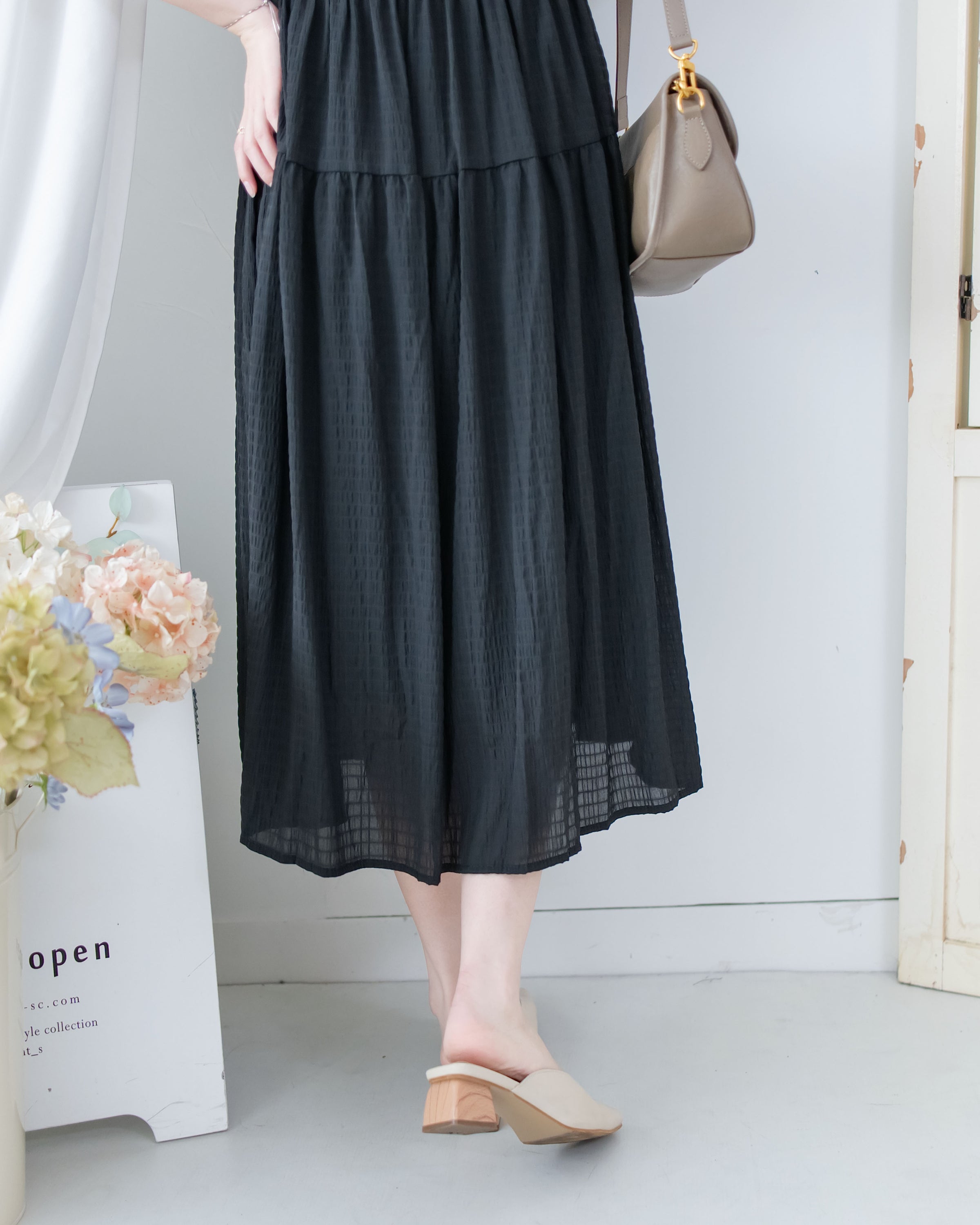 Secret Check Dress 暗格紋雪紡顯瘦修身連衣裙 / DS1127 (Pre-order 5月28截單)