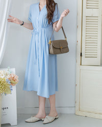 [intent label/intent製 ] Stardust Stripe Dress 星塵織線條紋顯瘦弧腰線連身裙/ DSA8003 (Honeydew sold out)