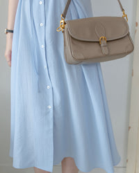 [intent label/intent製 ] Stardust Stripe Dress 星塵織線條紋顯瘦弧腰線連身裙/ DSA8003 (Honeydew sold out)