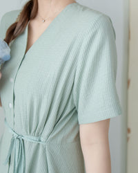 [intent label/intent製 ] Stardust Stripe Dress 星塵織線條紋顯瘦弧腰線連身裙/ DSA8003 (Honeydew sold out)