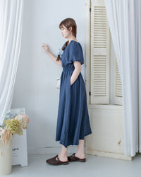 French Dress 法式前後兩穿修身腰封連身裙/ DS1126 (Pre-order 5月28截單)